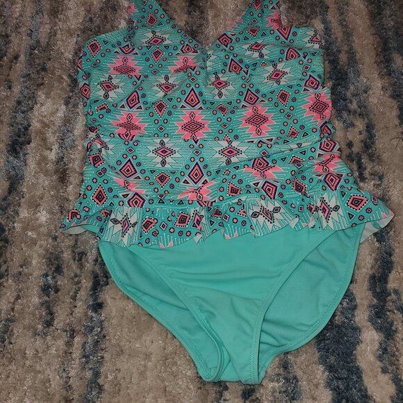 Wonder Nation Tropical Blue One Piece Swimsuit || XL NWOT - Picture 3 of 7